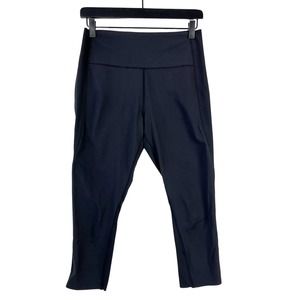 Athleta (S) Ultimate Dobby Mesh Capri Leggings Black High Rise